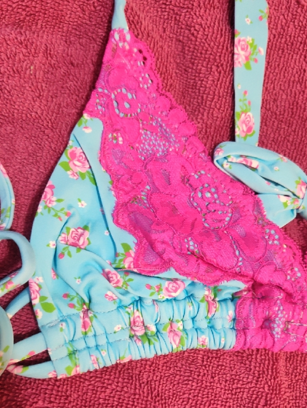 Lady Lace Bikini Set In Sky Blue - Picture 5 of 10